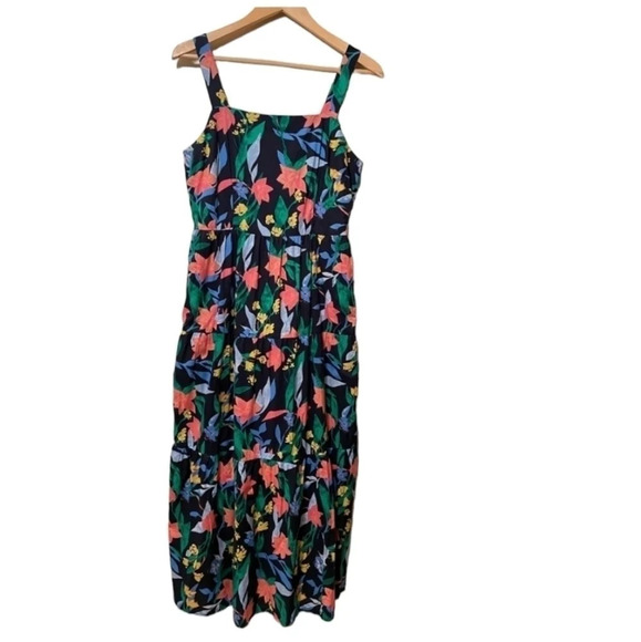 J Crew Womens Multicolored Floral Tiered Maxi Dress Size 10 - Picture 2 of 8